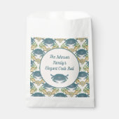 カニエレガントの饗宴 – 水カラーブルーカニ、シーシェル フェイバーバッグ (正面)