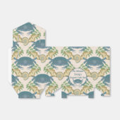 カニエレガントの饗宴 – 水カラーブルーカニ、シーシェル フェイバーボックス (折り畳みなし)