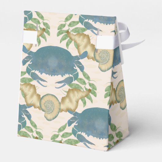 カニエレガントの饗宴 – 水カラーブルーカニ、シーシェル フェイバーボックス (裏面サイド)