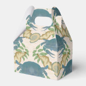 カニエレガントの饗宴 – 水カラーブルーカニ、シーシェル フェイバーボックス (裏面サイド)