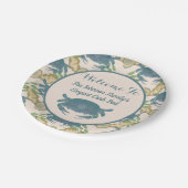 カニエレガントの饗宴 – 水カラーブルーカニ、シーシェル ペーパープレート (アングル)