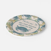 カニエレガントの饗宴 – 水カラーブルーカニ、シーシェル ペーパープレート (アングル)