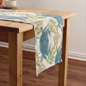 カニエレガントの饗宴 – 水カラーブルーカニ、シーシェル ロングテーブルランナー (インサイチュ)