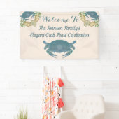 カニエレガントの饗宴 – 水カラーブルーカニ、シーシェル 横断幕 (インサイチュ)