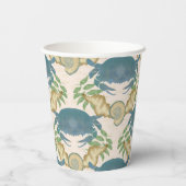 カニエレガントの饗宴 – 水カラーブルーカニ、シーシェル 紙コップ (裏面)