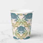 カニエレガントの饗宴 – 水カラーブルーカニ、シーシェル 紙コップ (右)