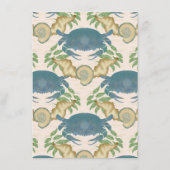 カニエレガントの饗宴| 水彩ブルーカニ、シーシェル メニュー (裏面)