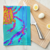 カニカッコいいの海底アートシーサイド キッチンタオル (四つ折り)