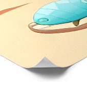 カニカラフル、ヤシの木、貝 ポスター (角)