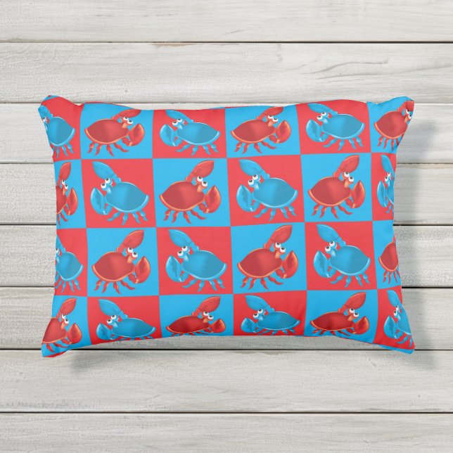 カニガニモザイク アウトドアクッション (正面)