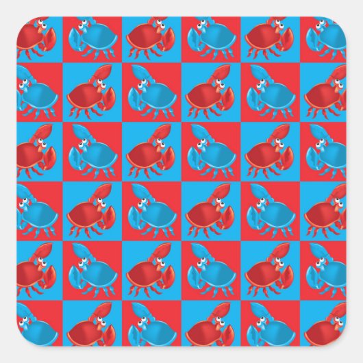 カニガニモザイク スクエアシール (正面)