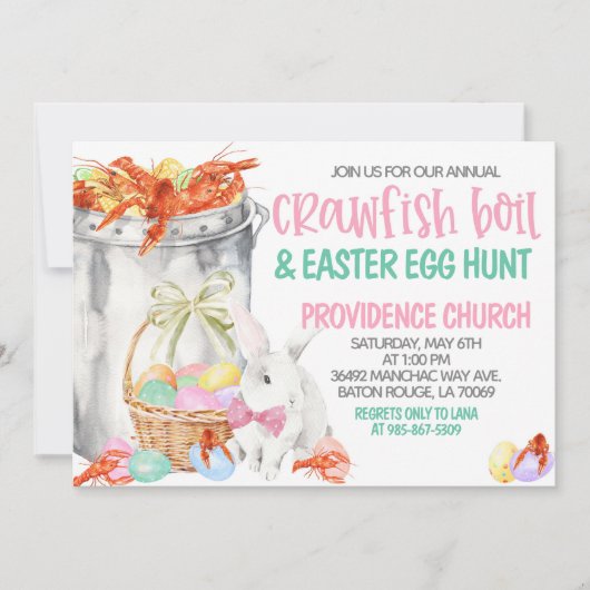 カニクイイースターエッグハント招待状 招待状 (正面)