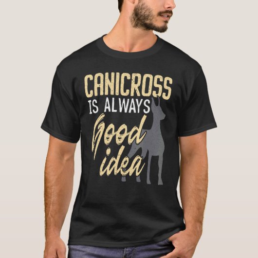 カニクロスは常に良いアイディアランニングの犬の子犬である Tシャツ (正面)