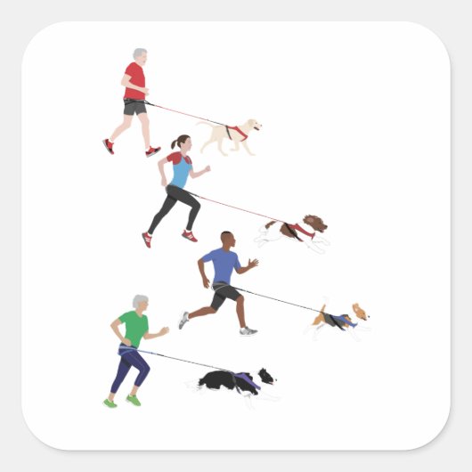 カニクロスカルテットステッカー スクエアシール (正面)