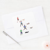 カニクロスカルテットステッカー スクエアシール (封筒)