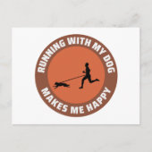 カニクロストレイルランニングズのランナードッグスポーツアウトドア ポストカード (正面)