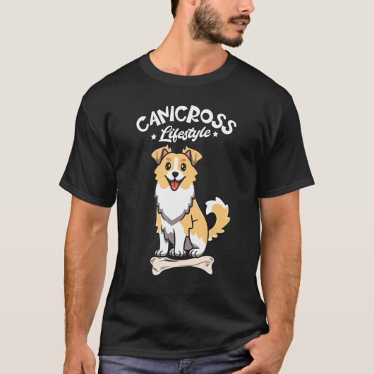 カニクロスライフスタイルドッグランニングジョギング Tシャツ (正面)