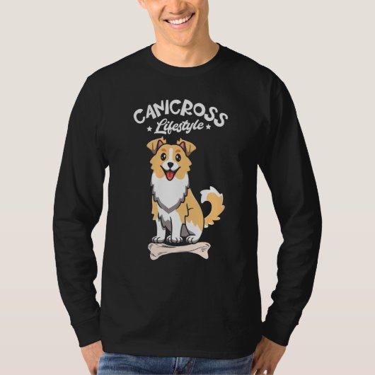 カニクロスライフスタイルドッグランニングジョギング Tシャツ (正面)
