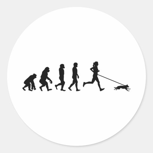 カニクロスランニングトレイルの走者の犬のスポーツ進化 ラウンドシール (正面)