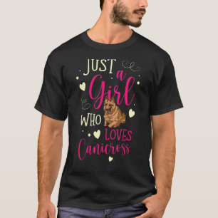カニクロス犬のジョギンを愛すランニングる女の子 Tシャツ