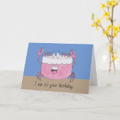 カニケーキ誕生日カード カード (黄色い花)