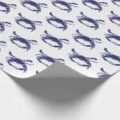 カニシルエット#1スケッチブルー ラッピングペーパー (角)