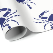 カニシルエット#2スケッチブルー ラッピングペーパー (ロールコーナー)