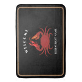 カニシンプルエビ魚介類レストランロゴ名 バスマット (正面縦)