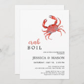 カニシーフードカップルブライダルシャワー 招待状 (正面/裏面)