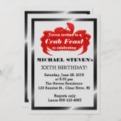 カニシーフードパーティーバースデーパーティー招待状 招待状 (正面/裏面)