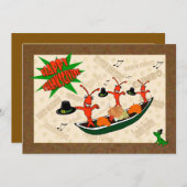 カニダンスの巡礼者 ケイジャン ハッピーサンクスギビング 招待状 (正面/裏面)