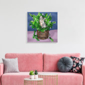 カニップのバケツに入ったグレーの子猫 キャンバスプリント (インサイチュ (リビング))