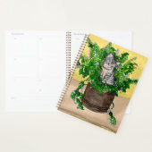 カニップのバケツに入ったグレーの子猫 プランナー手帳 (ディスプレー)