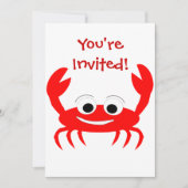 カニデザイン招待状任意大事な行事 招待状 (正面)