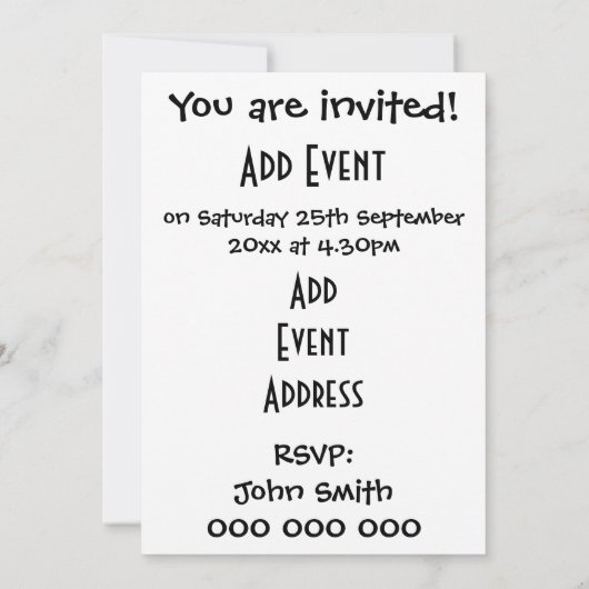 カニデザイン招待状任意大事な行事 招待状 (裏面)