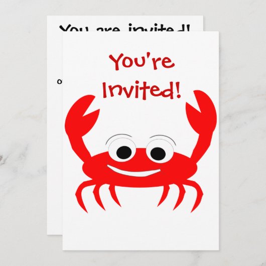 カニデザイン招待状任意大事な行事 招待状 (正面/裏面)