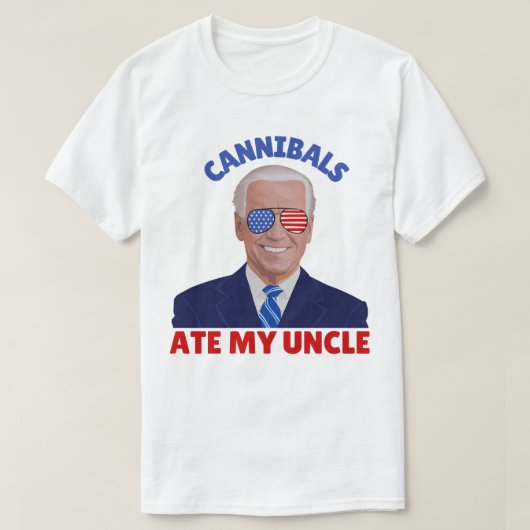 カニバルおもしろいス食べマイ叔父バイデン氏ヴィナージュ Tシャツ (デザイン正面)