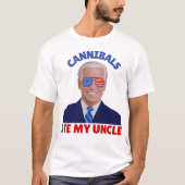 カニバルおもしろいス食べマイ叔父バイデン氏ヴィナージュ Tシャツ (正面)