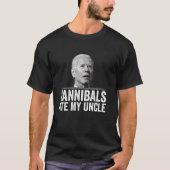 カニバル食べスマイ叔父バイデン氏ことわざロングおもしろいスル Tシャツ (正面)