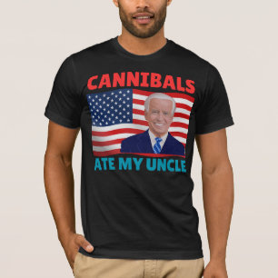 カニバル食べズ私の叔父アメリカ国旗バイデン氏ヴィナージュ Tシャツ