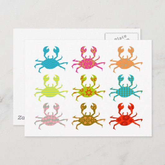 カニパターン(の模様が)ある類 ポストカード (正面/裏面)