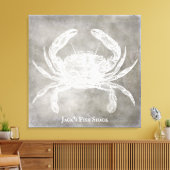 カニパーソナライズされたの水の色の中立沿岸 キャンバスプリント (インサイチュ (リビング))