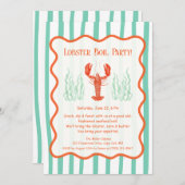 カニパーティーの招待状 – 夏の海鮮パーティー 招待状 (正面/裏面)