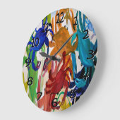 カニパーティーアートウォールクロック ラージ壁時計 (傾斜)