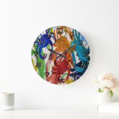 カニパーティーアートウォールクロック ラージ壁時計 (ホーム)