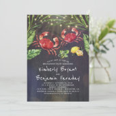 カニビーチパームストリングライト婚約パーティ 招待状 (スタンド正面)