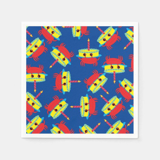 カニビーチ誕生会 スタンダードカクテルナプキン (正面)