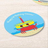 カニビーチ誕生会 ラウンドペーパーコースター (アングル)