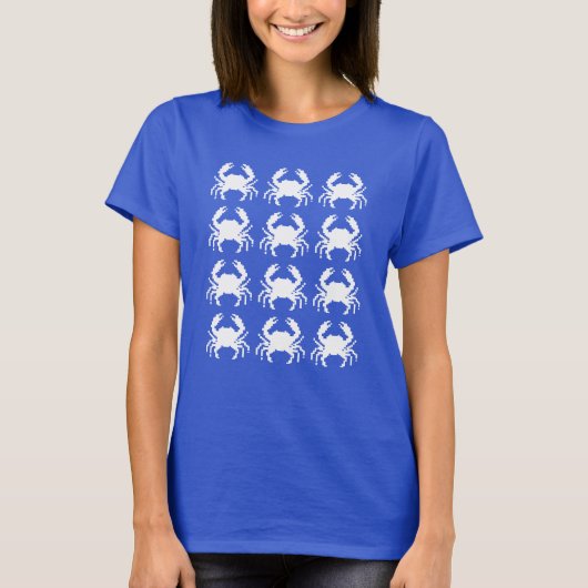 カニピクセルパターンリピート Tシャツ (正面)