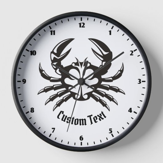 カニブラック 壁時計 (正面)